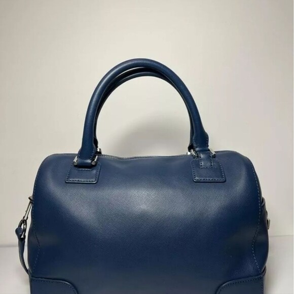 Tory Burch Hudson Bay Blue Leather Gold Hardware NWT - Picture 12 of 14